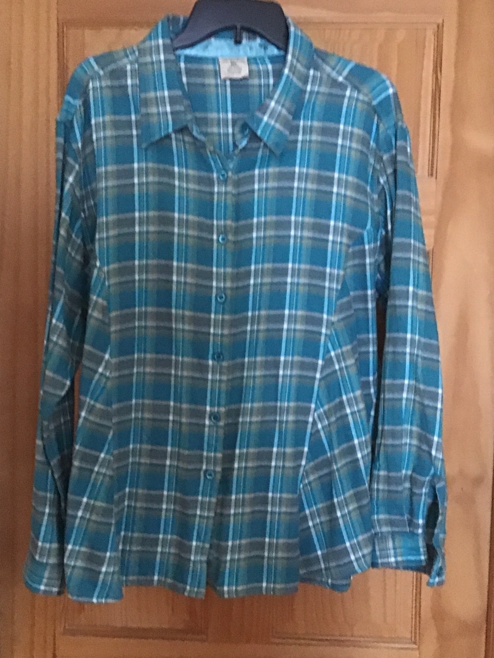Cabela's Blue Teal Plaid Casual Button-Down Shirt